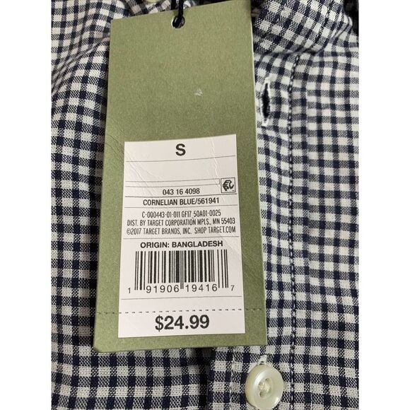 NWT Men’s Shirt Size S Button Down Long Sleeve Blue Standard Fit Goodfellow & Co - Picture 8 of 8